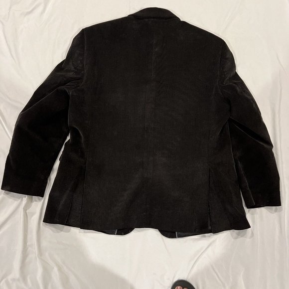 Pronto Uomo Mens Black Corduroy Blazer Sport Coat Two Button Casual Jacket 46S - Picture 9 of 16